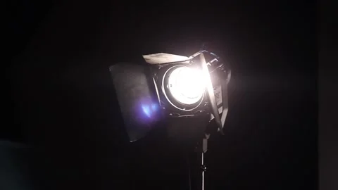 Light spotlight in the filming studio Stock Footage 237724627