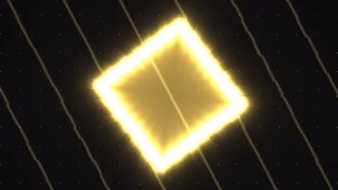 Light square in dark space with glowing lines around edges Stock Footage 339483546