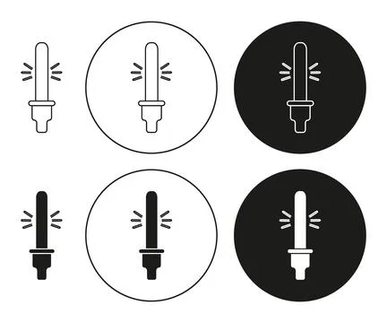 Light stick flat line icon collection. light stick set in black and white c.. Illustration