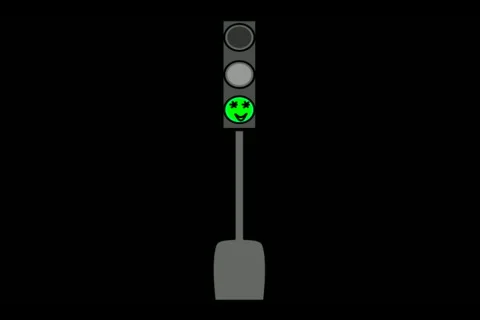 Light stoplight traffic signs with faces expressing feelings Stock-Footage 53800617