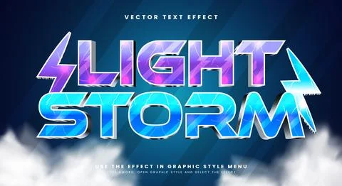 Light Storm editable text effect Template Stock Illustration