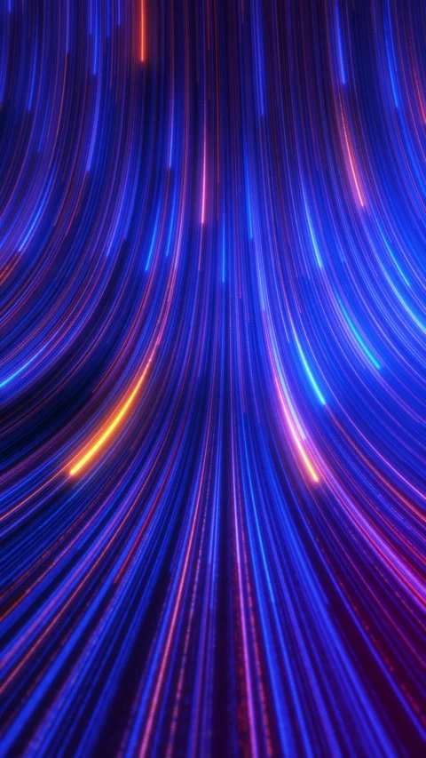 Light Streaks Falling Toward Camera – Futuristic Sci-Fi Glow Looping Animation Stock Footage 312127860