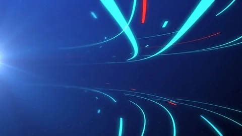 Light streaks fly through glow line technology background data center running Stock Footage 111747047