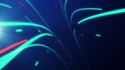 Light streaks fly through glow line technology background data center running Stock Footage 111747097