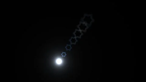 Light streaks form star shapes in dark background space Stock Footage 338322750