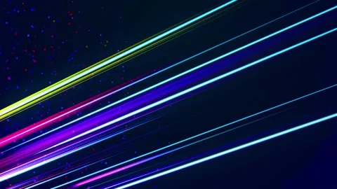 Light streaks or multicolor light trails. Flow of lines form wall. 3d abstract Stock Footage 157564319