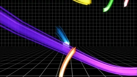 Light streaks over a grid Stock Footage 547648