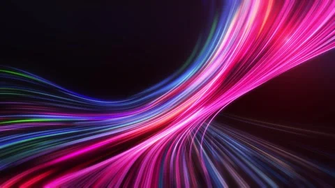 The light stream swirls against a dark background, combining purple and blue Stock Footage 298743530