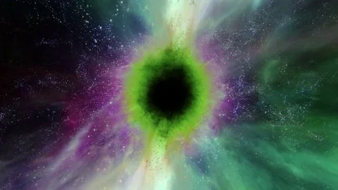 Light Streams Into a Black Hole in Space Video stock 85401404
