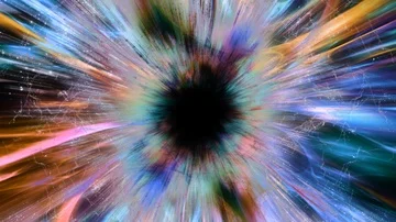 Light Streams Into a Black Hole in Space Stock-Footage 85580057