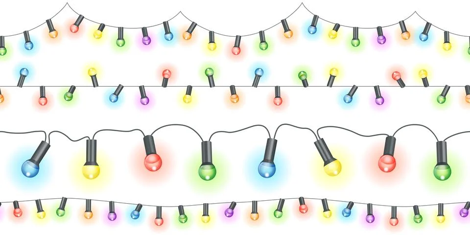 Light strings seamless Stock Illustration