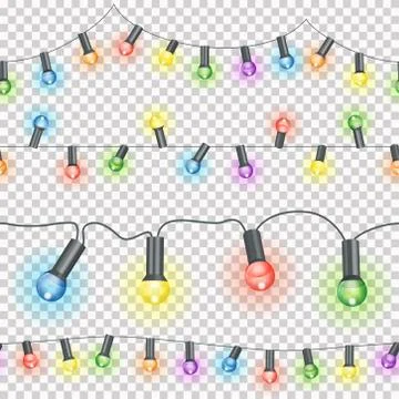 Light strings seamless with transparency in vector file 스톡 일러스트