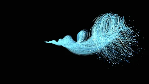 Light Stripes moving in spiral shape ,Networking and Fiber Optics Light Stock Footage 167342933