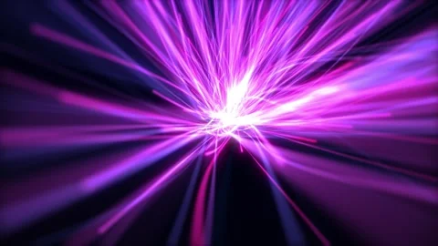 Light stripes, multi-color movement. Bright neon lines of light particles Stock Footage 277850723