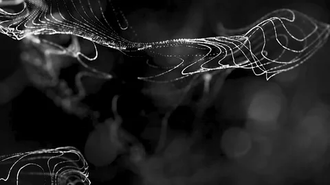 Light Stripes Multicolor moving in space,Networking and Fiber Optics Light  Stock Footage 219713233