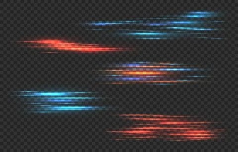 Light stripes. Red and blue shine neon lines, data connection futuristic Stock Illustration