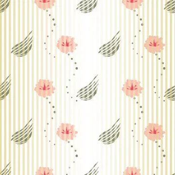 Light stripes seamless vector floral pattern Illustrazione stock