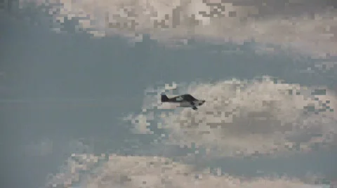 Light stunt airplane in flight Stock Footage 108454
