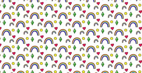 Light stylish panoramic pattern of colorful rainbows - Vector Illustrazione stock