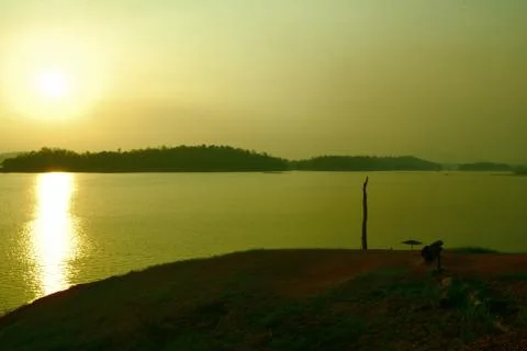 The light of the sun that is going to fall Stock Photos