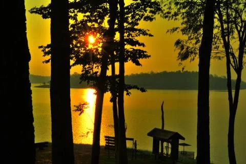 The light of the sun that is going to fall Stock Photos