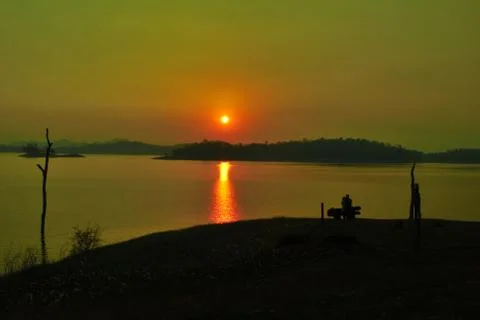 The light of the sun that is going to fall Stock Photos