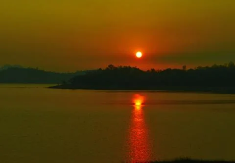 The light of the sun that is going to fall Stock Photos