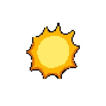 Light sun pixel art vector illustration Stock Illustration