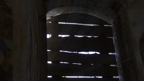 The light of the sun through the boards in the window Stock Footage 101144406