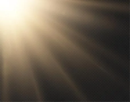 Light sun vector effect isolated on transparent background. Yellow golden warm Stock Illustration