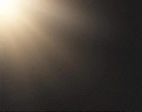 Light sun vector effect isolated on transparent background. Yellow golden warm Stock Illustration