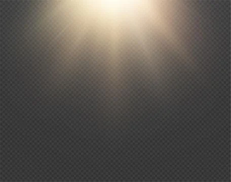 Light sun vector effect isolated on transparent background. Yellow golden warm Stock Illustration