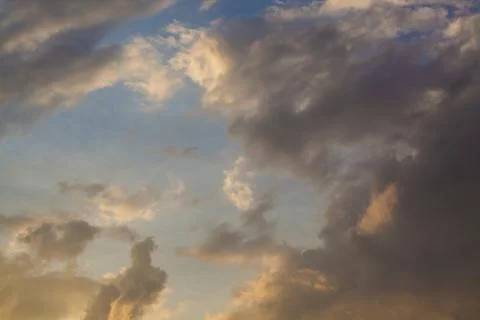 Light of sunset and clouds Stock Photos