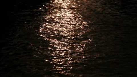 Light sunset reflection in water, Nature background, High Definition Video Forma Stock Footage 119199104