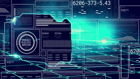 Light sweeping interface panels sliding numeric display changing text fading 動画素材 312071956