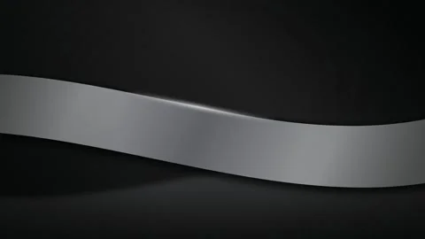 Light sweeps across a curved metallic ribbon in a seamless loop Stock Footage 342862082