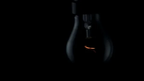 Light swinging and flickering. Black background 4k Stock Footage 89649002