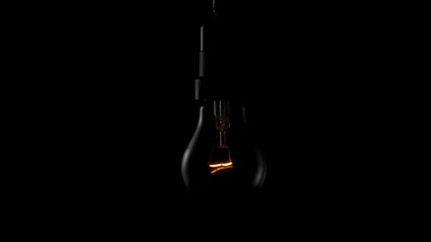 Light swinging in slow motion. 4k Black background Stock Footage 89649012