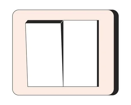 Light switch on off 2D linear cartoon object Stock Illustration