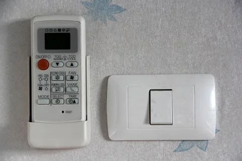 Light switch on and remote control Stock Photos