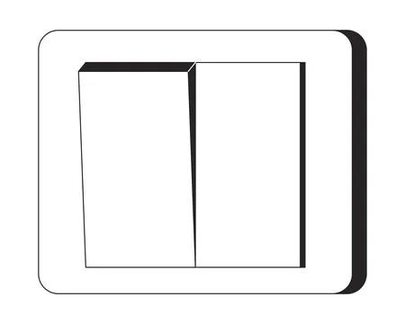 Light switch on off black and white 2D line cartoon object Ilustração Stock