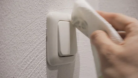Light Switch Cleaning Stock Footage 128154081
