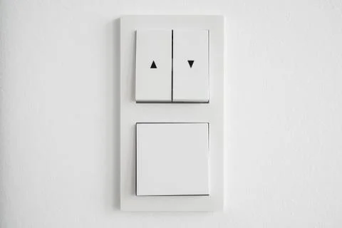 Light switch, up down switch closeup Stock Photos