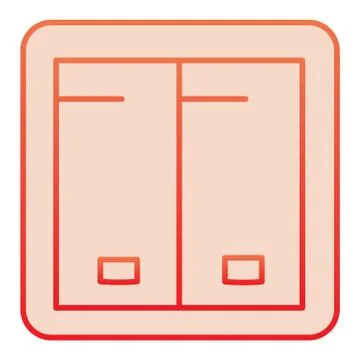 Light switch flat icon. Electricity toggle red icons in trendy flat style Stock Illustration