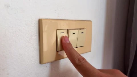 On Off Light Switch Stock Footage 345012478