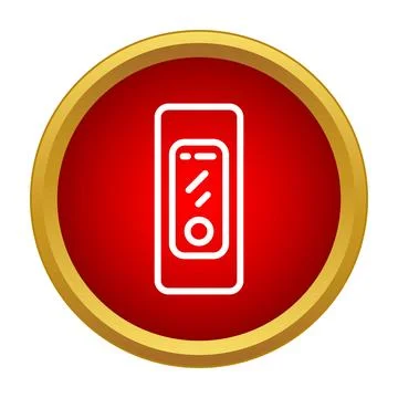 Light switch icon showing a red toggle button Stock Illustration