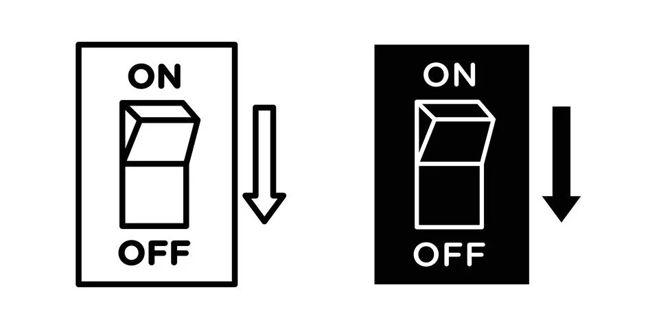 Light switch off icon symbol. Flat and Stroke Vector illustration Illustrazione stock