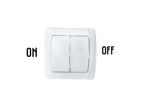 Light switch isolated on white background Stock Photos