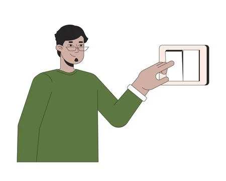 Light switch off line cartoon flat illustration Stock Illustration