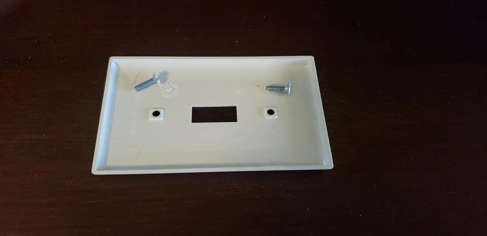 Light Switch Panel on Computer Desk Stock Photos